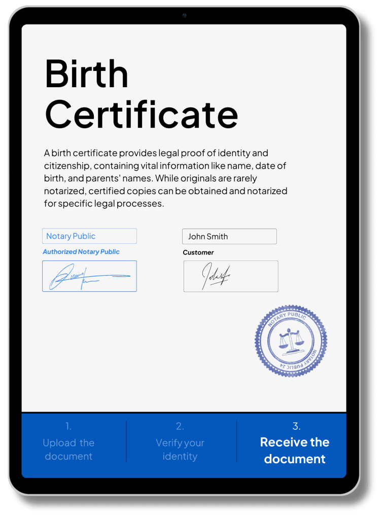 Birth Certificate Notarization