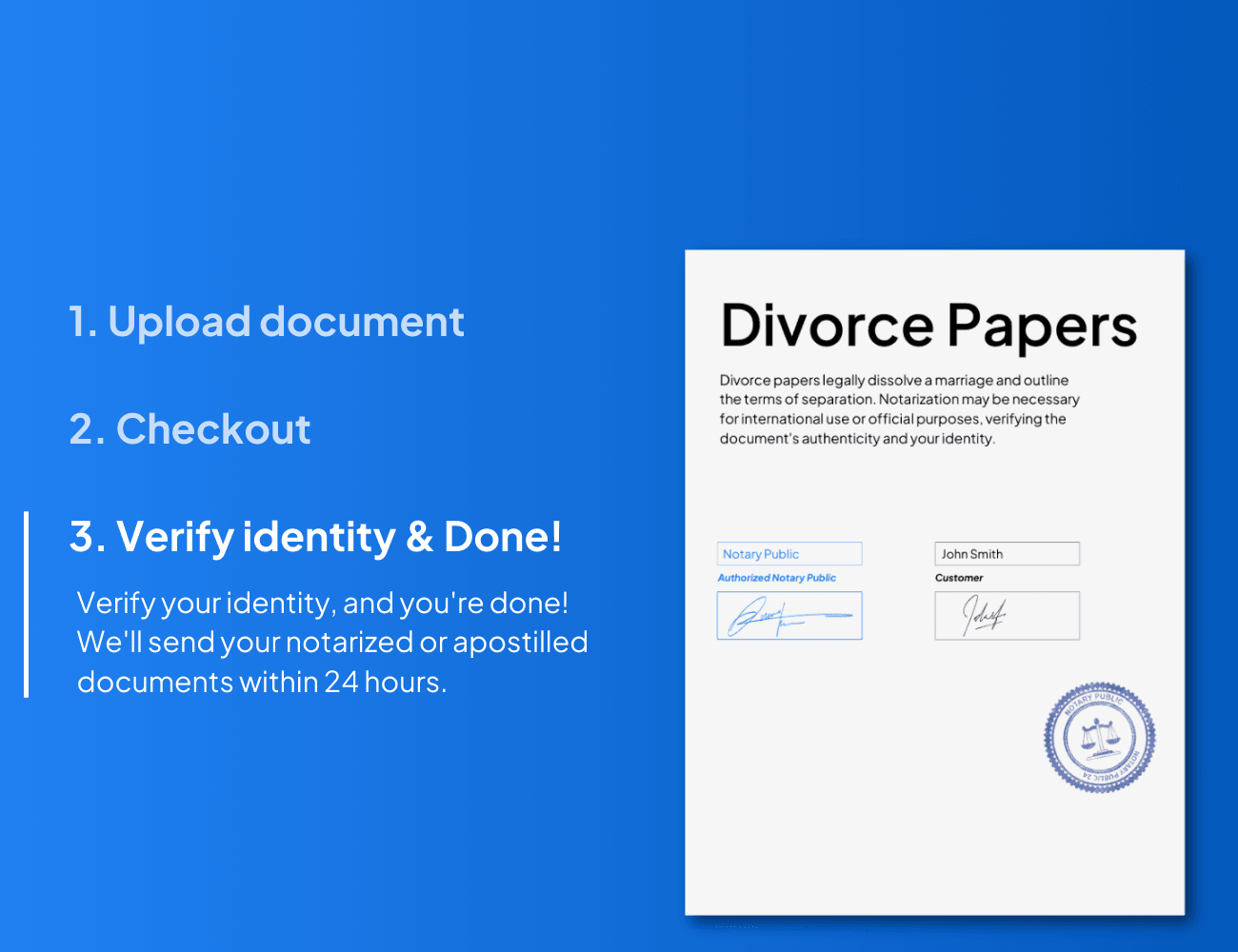divorce papers notarization process