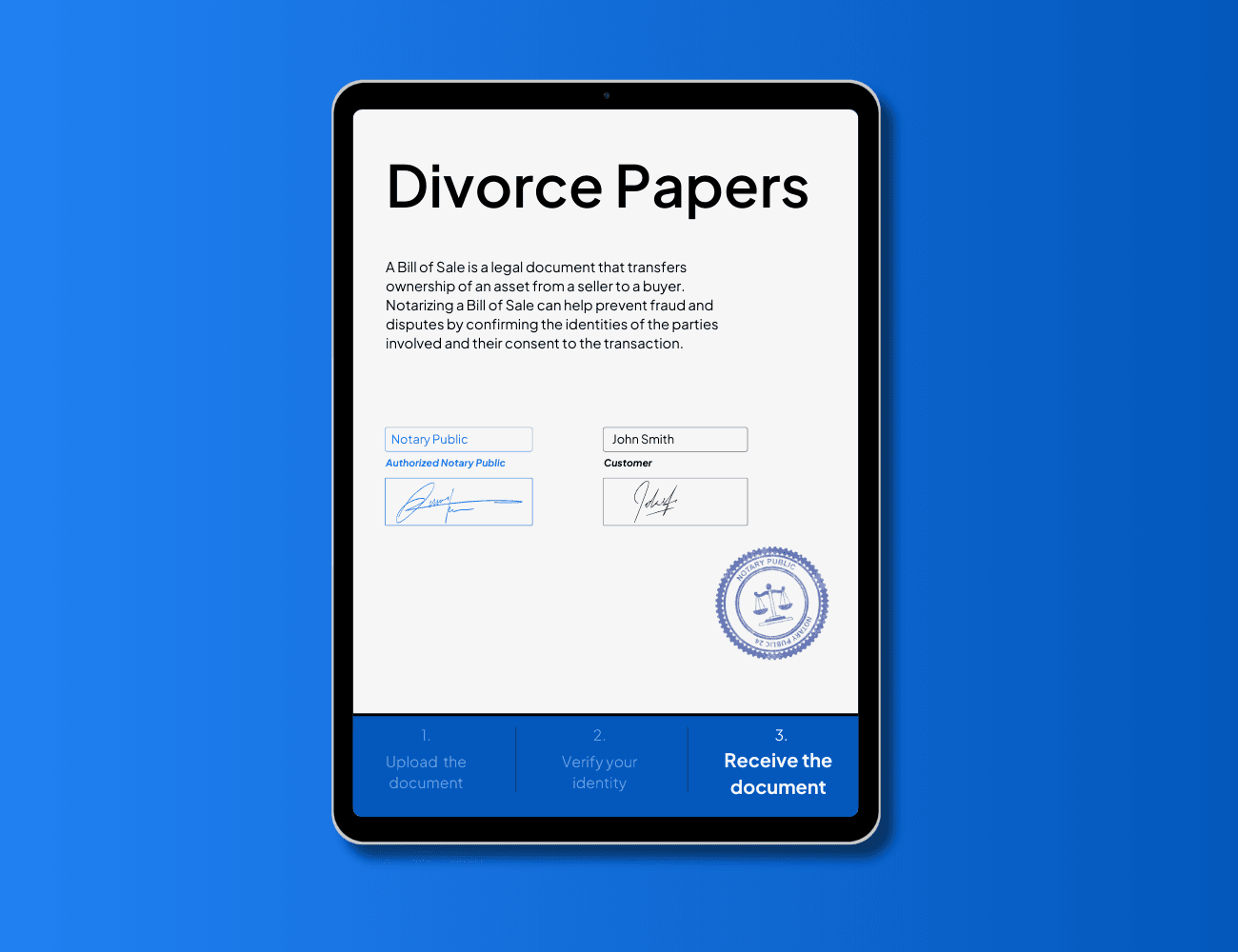 divorce papers notarization